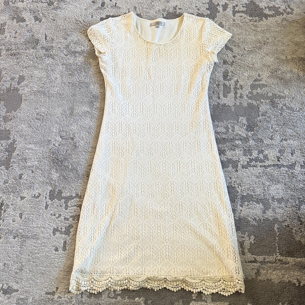 DownEast Ivory Lace Midi Dress